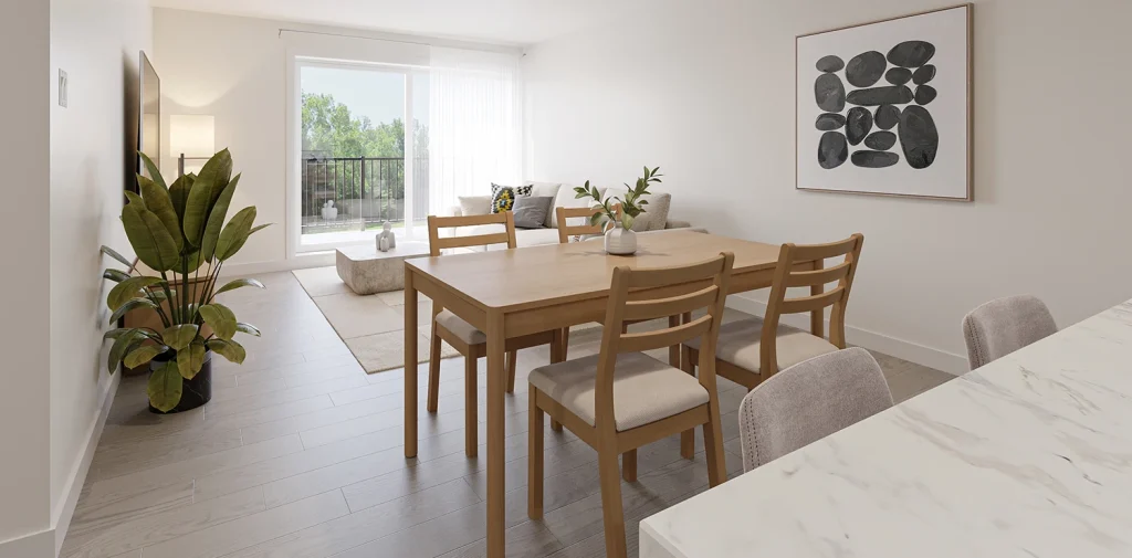 Salle à dîner d’un 4 ½, Type F, finition foncée