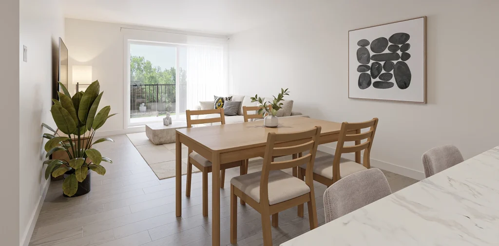 Salle à dîner d’un 4 ½, Type F, finition pâle